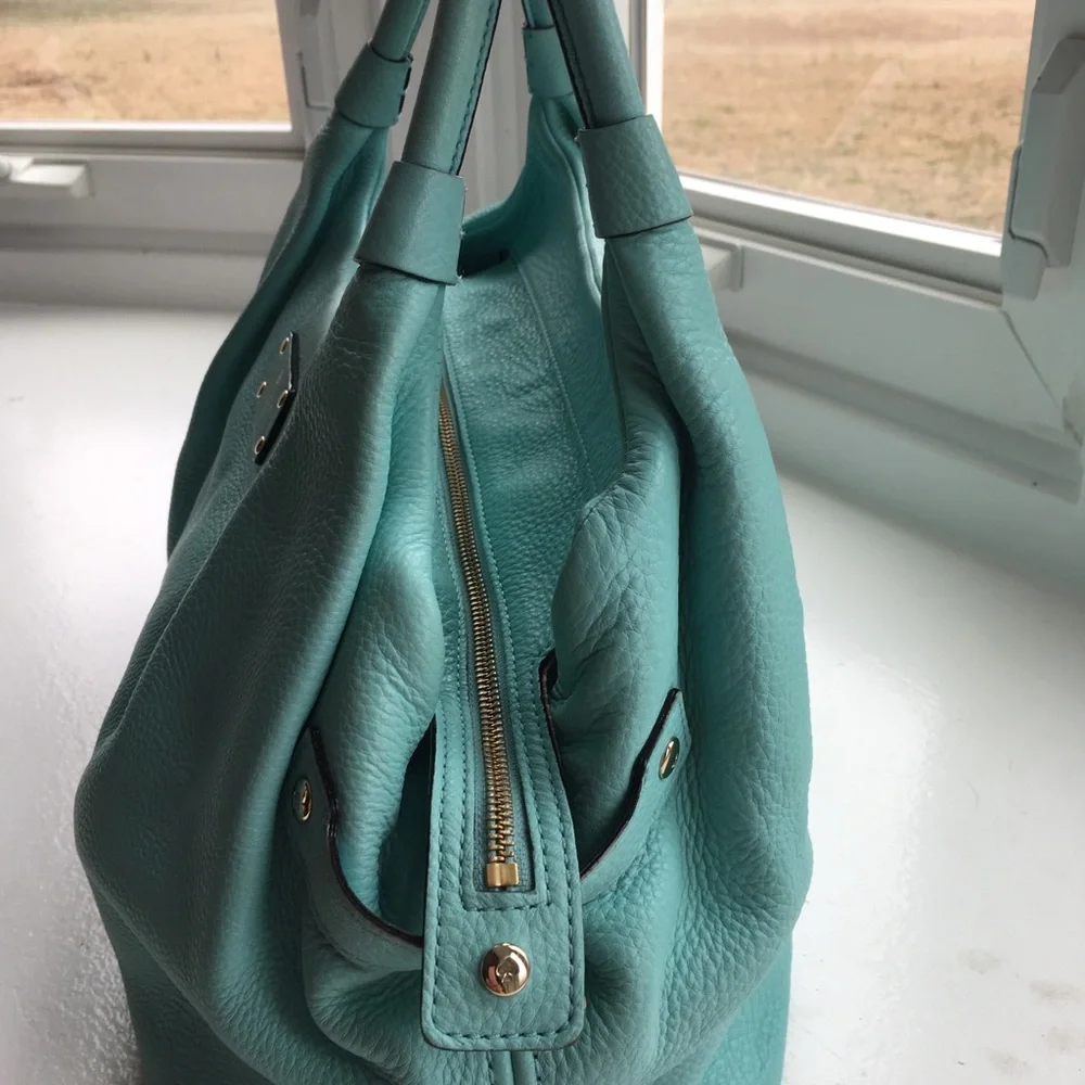 kate spade Aqua/Turquoise Leather Hobo Bag